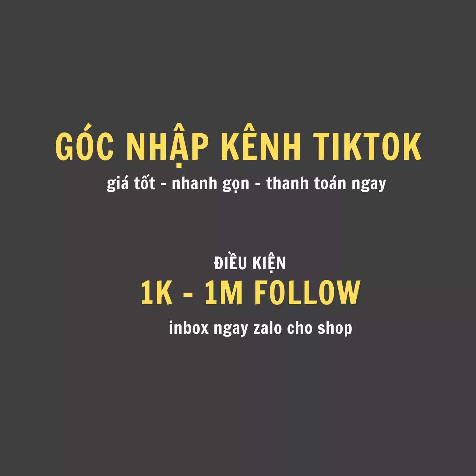 SHOP CẦN NHẬP SỐ LƯỢNG LỚN TÀI KHOẢN TIKTOK 1-1M FOLLOW ĐA DẠNG CHỦ ĐỀ,  GIÁ CAO NHẤT THỊ TRƯỜNG, THANH TOÁN NGAY, INBOX NGAY ZALO CHO SHOP NHÉ